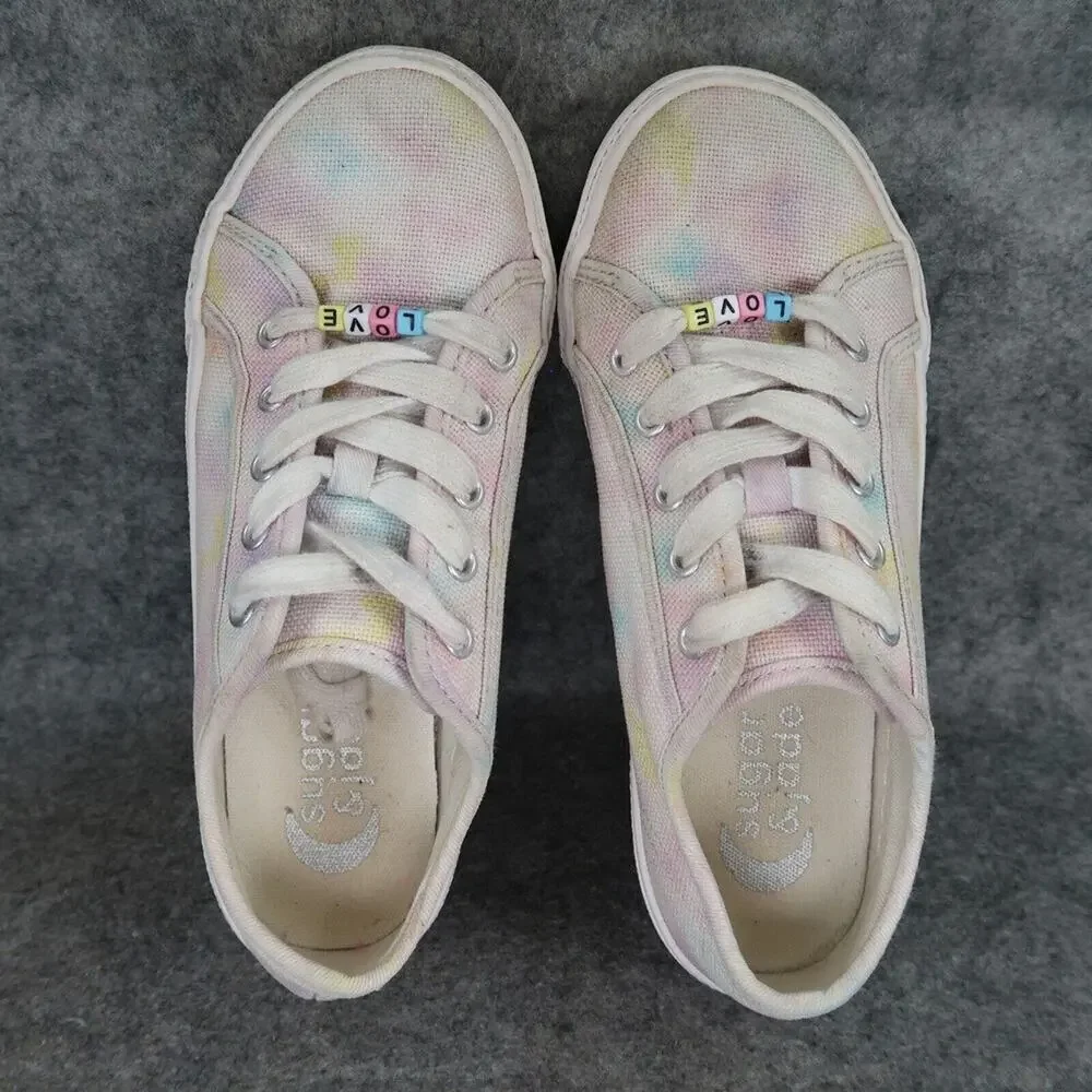 Sugar & Jade Shoes Kids 3 Sneakers Casual Lace Up Canvas Trainers Active Girls